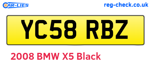 YC58RBZ are the vehicle registration plates.