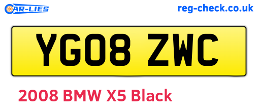YG08ZWC are the vehicle registration plates.