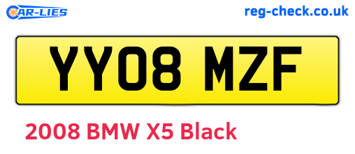 YY08MZF are the vehicle registration plates.