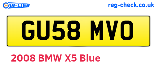 GU58MVO are the vehicle registration plates.