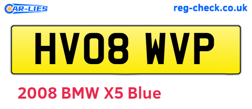 HV08WVP are the vehicle registration plates.