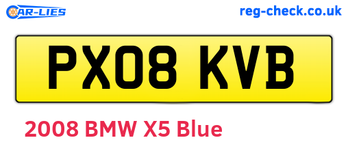 PX08KVB are the vehicle registration plates.