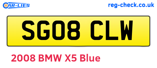SG08CLW are the vehicle registration plates.
