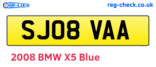 SJ08VAA are the vehicle registration plates.