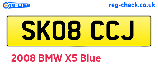 SK08CCJ are the vehicle registration plates.