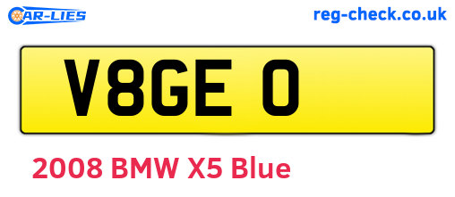 V8GEO are the vehicle registration plates.
