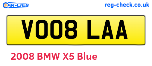 VO08LAA are the vehicle registration plates.