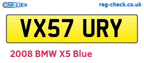 VX57URY are the vehicle registration plates.