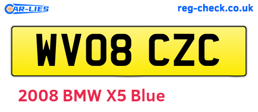 WV08CZC are the vehicle registration plates.