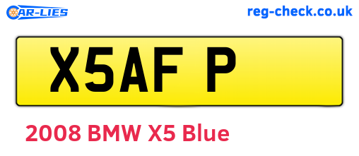 X5AFP are the vehicle registration plates.