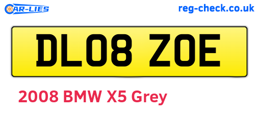 DL08ZOE are the vehicle registration plates.