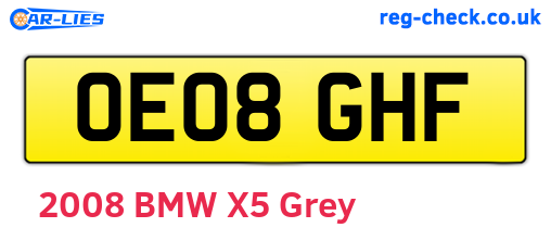 OE08GHF are the vehicle registration plates.