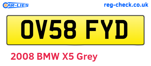 OV58FYD are the vehicle registration plates.