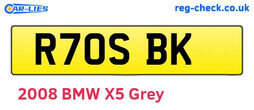 R70SBK are the vehicle registration plates.