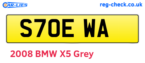 S70EWA are the vehicle registration plates.
