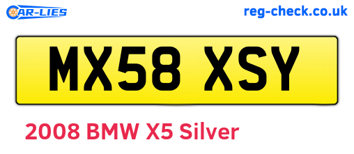 MX58XSY are the vehicle registration plates.