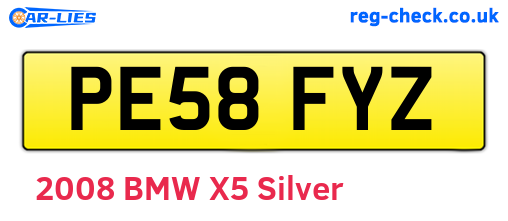 PE58FYZ are the vehicle registration plates.