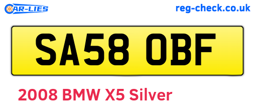 SA58OBF are the vehicle registration plates.