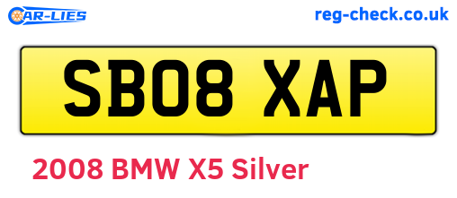 SB08XAP are the vehicle registration plates.