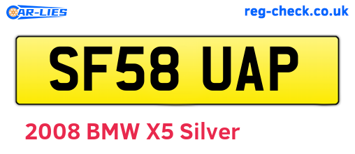 SF58UAP are the vehicle registration plates.