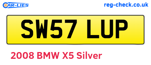 SW57LUP are the vehicle registration plates.