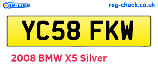 YC58FKW are the vehicle registration plates.