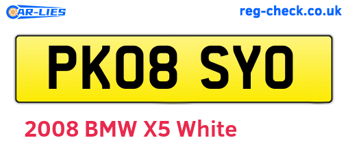 PK08SYO are the vehicle registration plates.