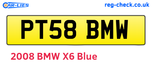 PT58BMW are the vehicle registration plates.