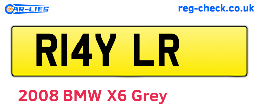 R14YLR are the vehicle registration plates.