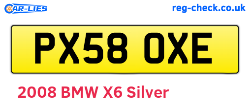 PX58OXE are the vehicle registration plates.