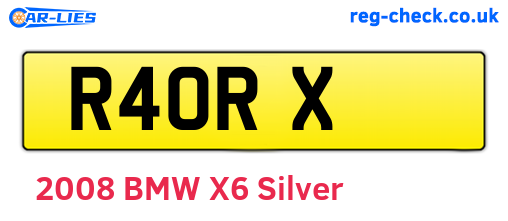 R4ORX are the vehicle registration plates.