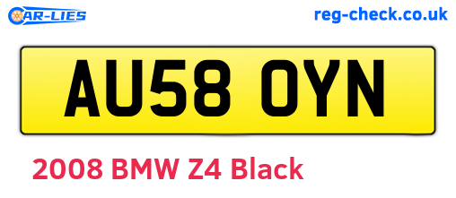 AU58OYN are the vehicle registration plates.