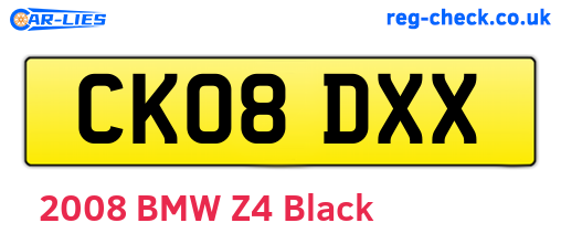 CK08DXX are the vehicle registration plates.