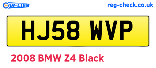 HJ58WVP are the vehicle registration plates.