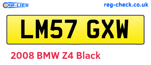 LM57GXW are the vehicle registration plates.