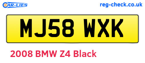 MJ58WXK are the vehicle registration plates.