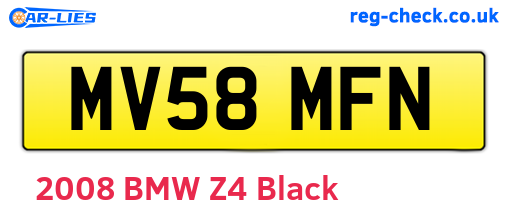 MV58MFN are the vehicle registration plates.