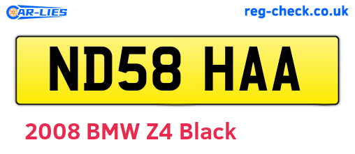 ND58HAA are the vehicle registration plates.