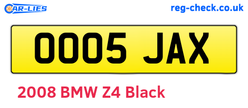 OO05JAX are the vehicle registration plates.
