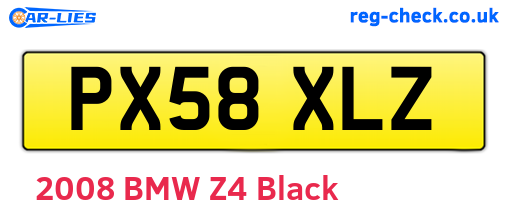 PX58XLZ are the vehicle registration plates.