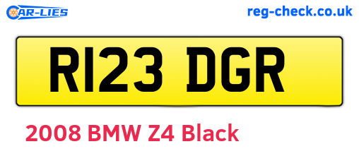 R123DGR are the vehicle registration plates.