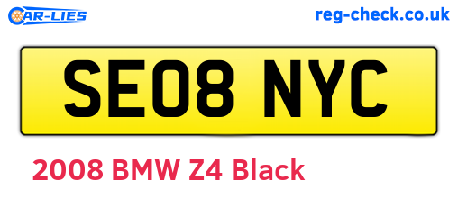 SE08NYC are the vehicle registration plates.