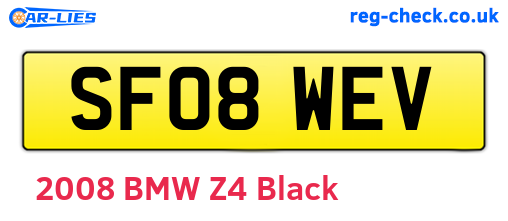 SF08WEV are the vehicle registration plates.