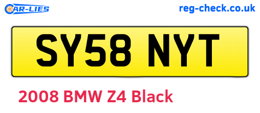 SY58NYT are the vehicle registration plates.