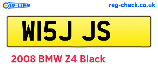 W15JJS are the vehicle registration plates.