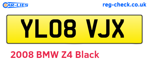 YL08VJX are the vehicle registration plates.