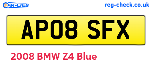 AP08SFX are the vehicle registration plates.