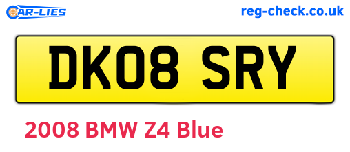DK08SRY are the vehicle registration plates.