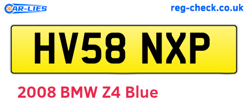 HV58NXP are the vehicle registration plates.