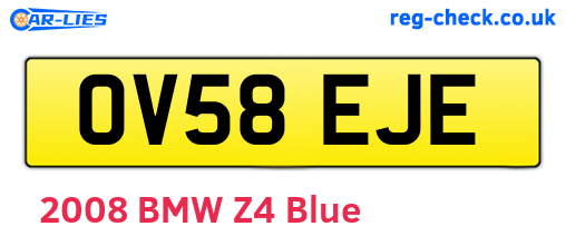 OV58EJE are the vehicle registration plates.